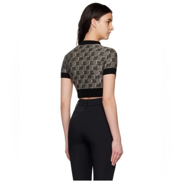 MISBHV, Wool and Silk Blend, Black & Taupe Monogram Polo - Multicolor. Size: S. - Picture 12 of 13